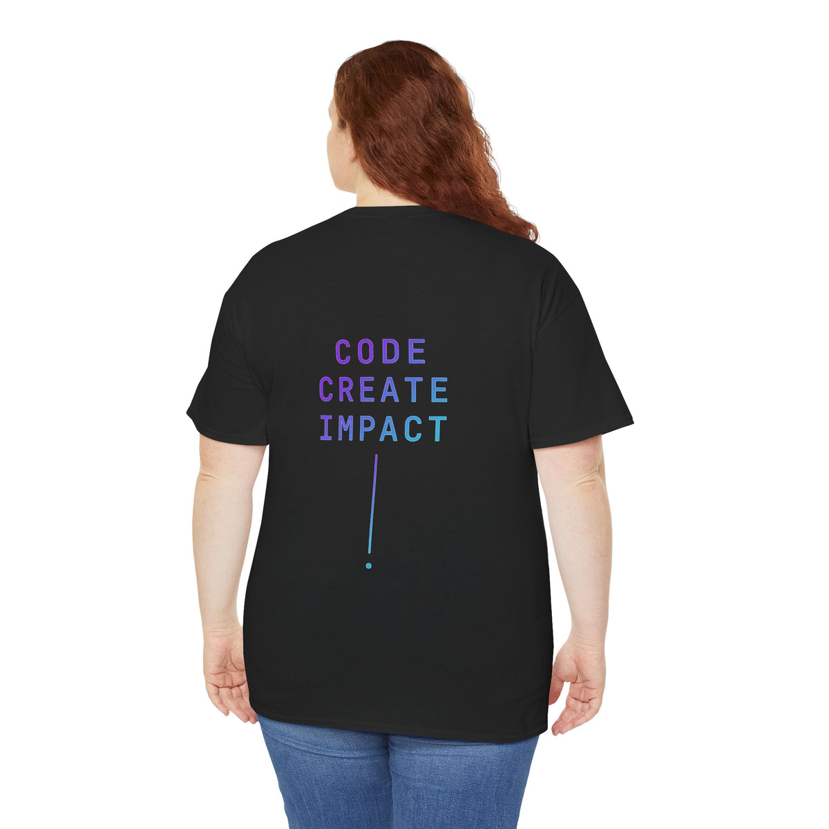 Developer Tee — “Build. Ship. Repeat.” / “Code Create Impact” White Tech T‑Shirt
