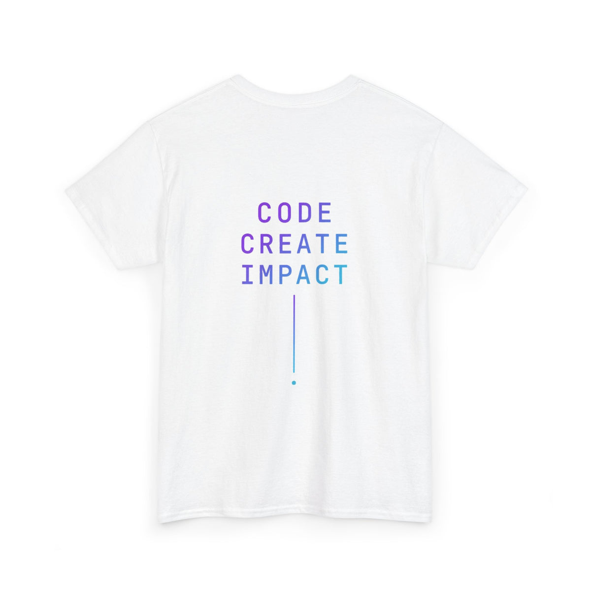 Developer Tee — “Build. Ship. Repeat.” / “Code Create Impact” White Tech T‑Shirt