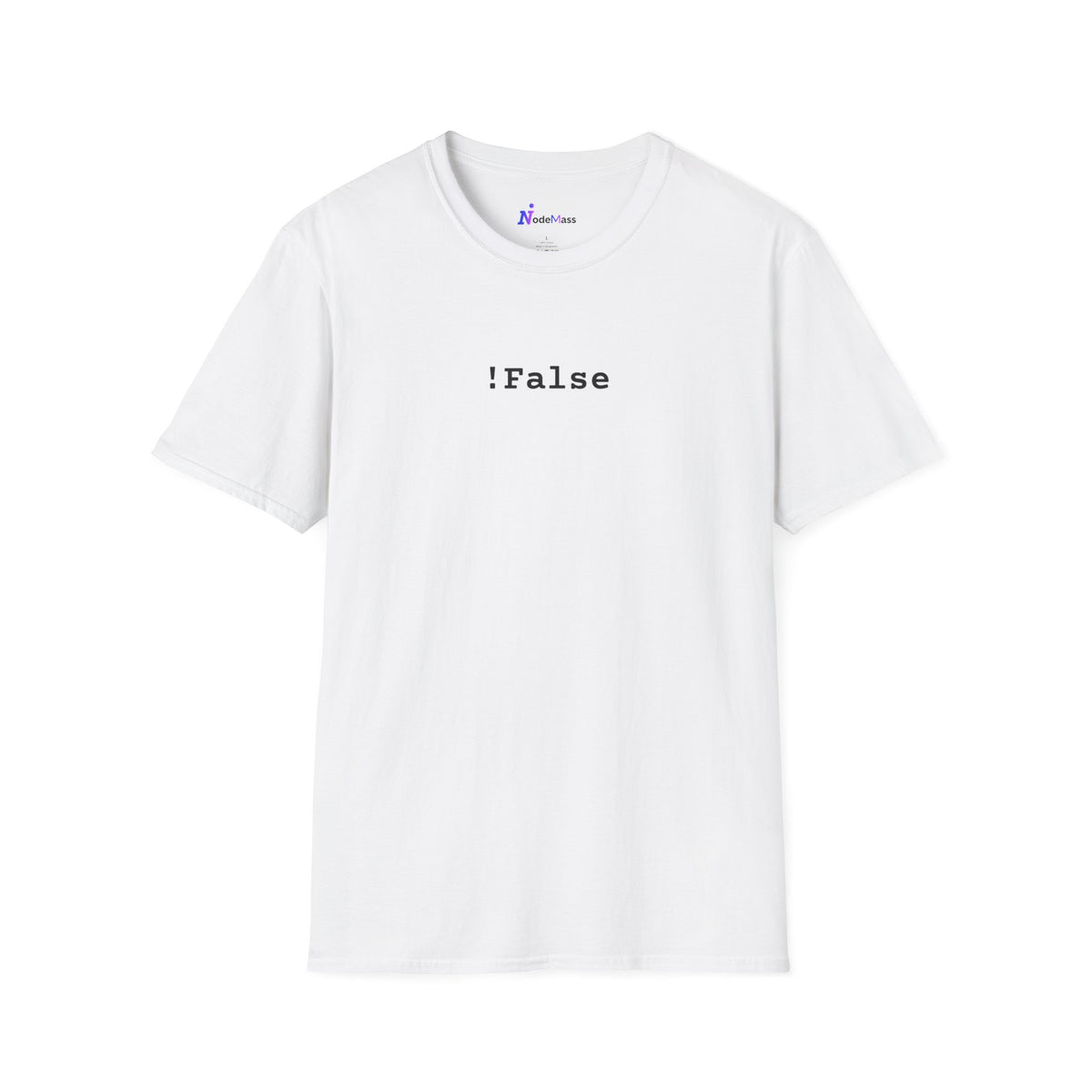 !False Graphic T-Shirt — Minimalist Programmer Tee