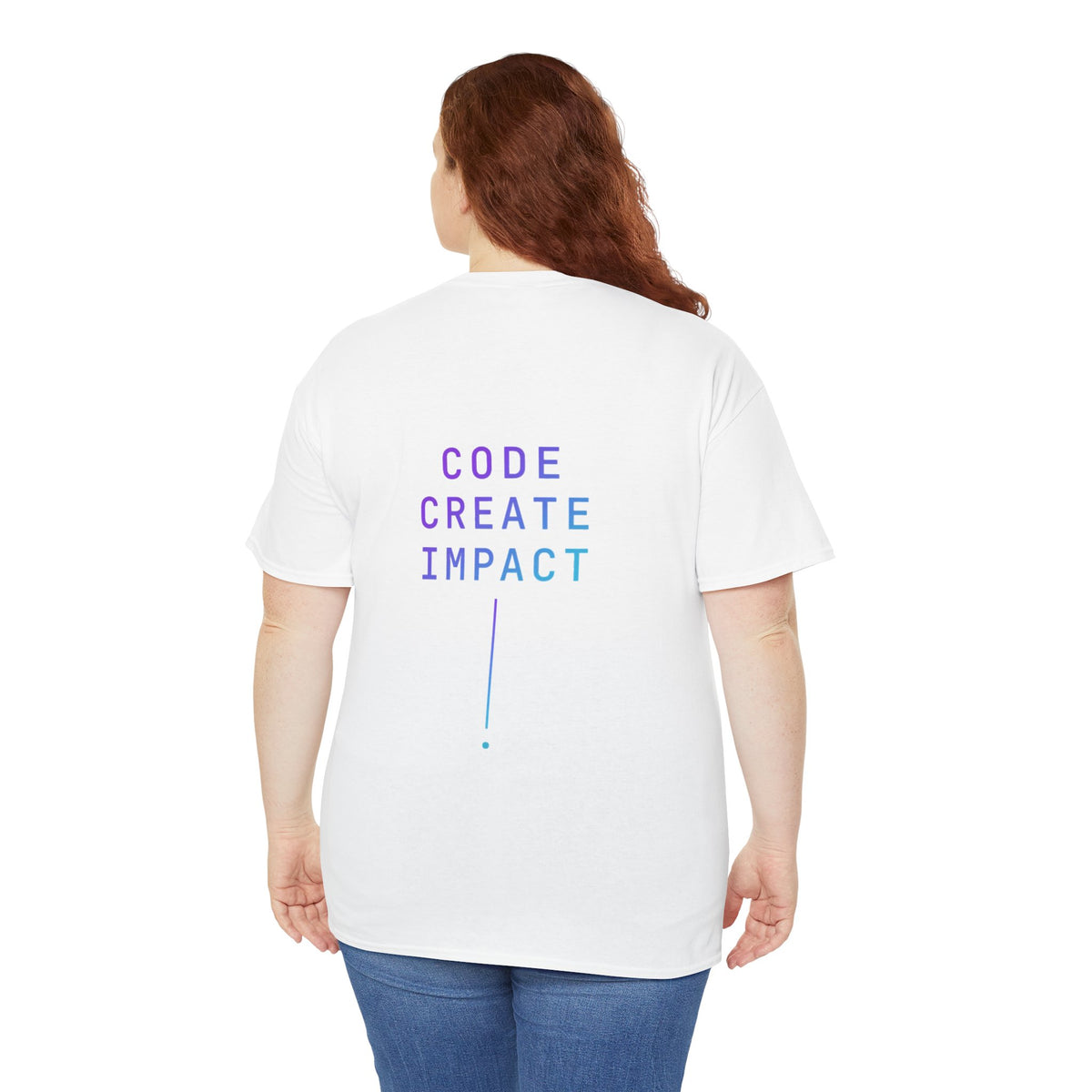 Developer Tee — “Build. Ship. Repeat.” / “Code Create Impact” White Tech T‑Shirt