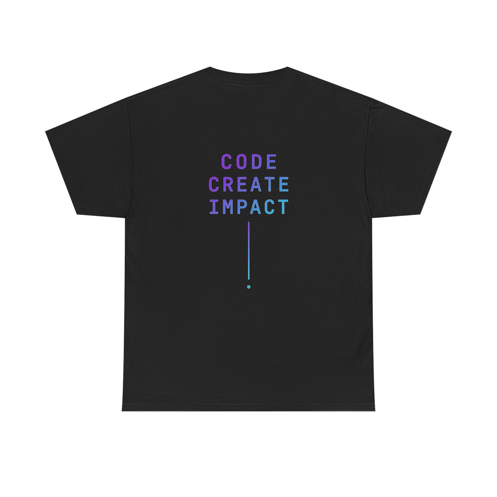 Developer Tee — “Build. Ship. Repeat.” / “Code Create Impact” White Tech T‑Shirt