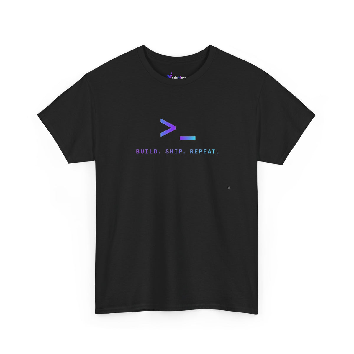 Developer Tee — “Build. Ship. Repeat.” / “Code Create Impact” White Tech T‑Shirt