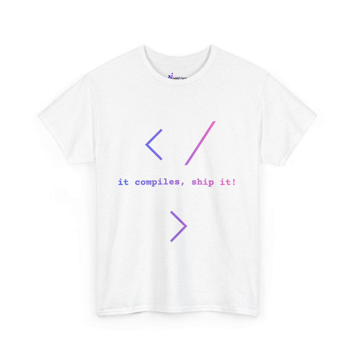 Coder Tee — "It compiles, ship it!" Minimalist Developer T‑Shirt