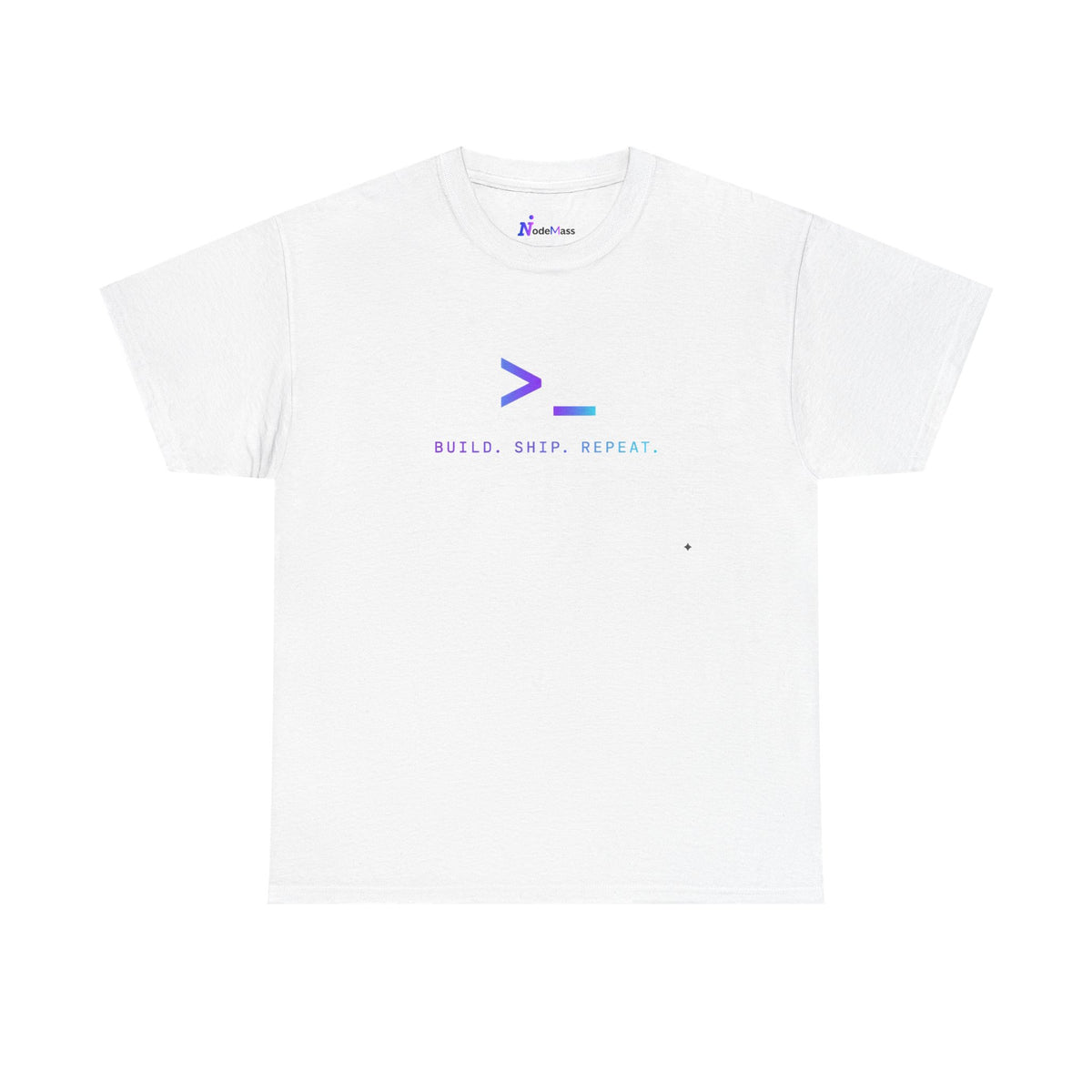 Developer Tee — “Build. Ship. Repeat.” / “Code Create Impact” White Tech T‑Shirt