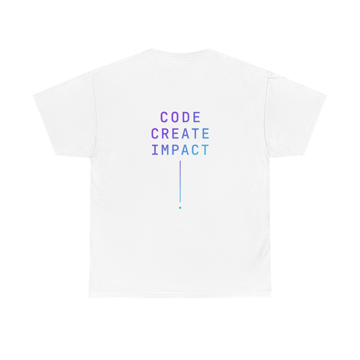 Developer Tee — “Build. Ship. Repeat.” / “Code Create Impact” White Tech T‑Shirt