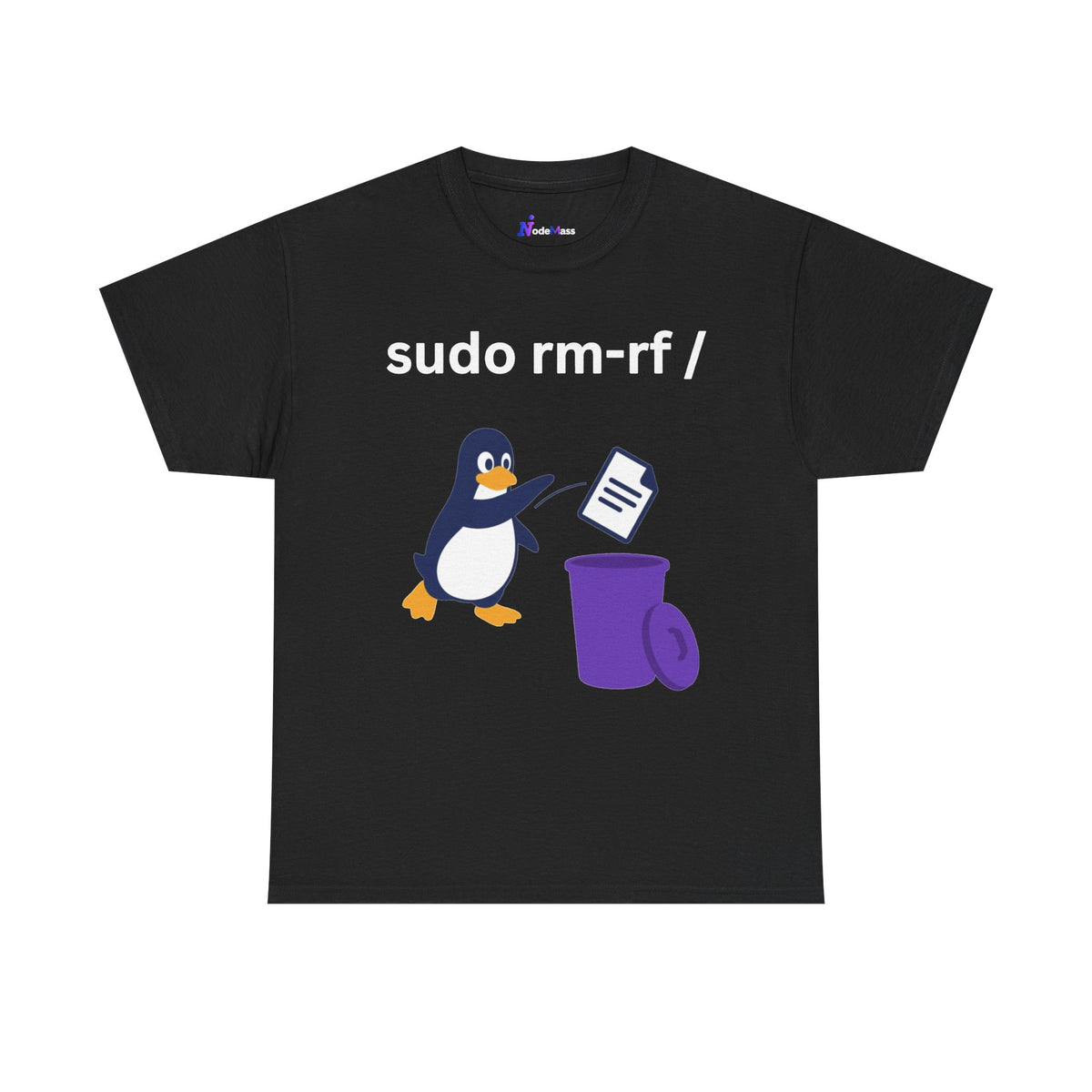 Linux Penguin “sudo rm -rf /” T‑Shirt — Funny Dev Ops Joke Tee