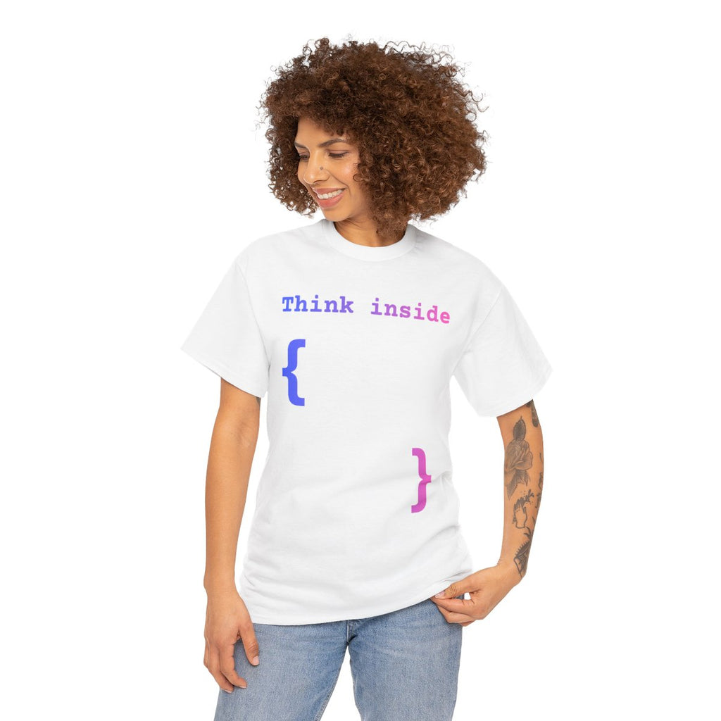 T-Shirt mit Spruch „Think Inside Braces“